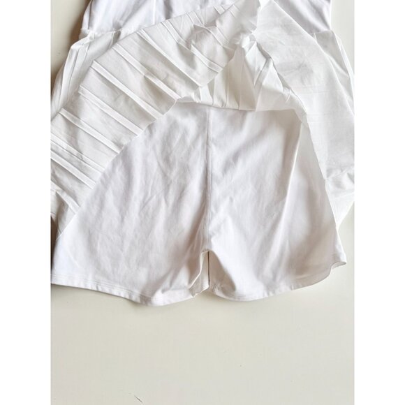 VARLEY Carina White Stretch Technical Weave Pleated Tennis Dress, Size L - Picture 12 of 16